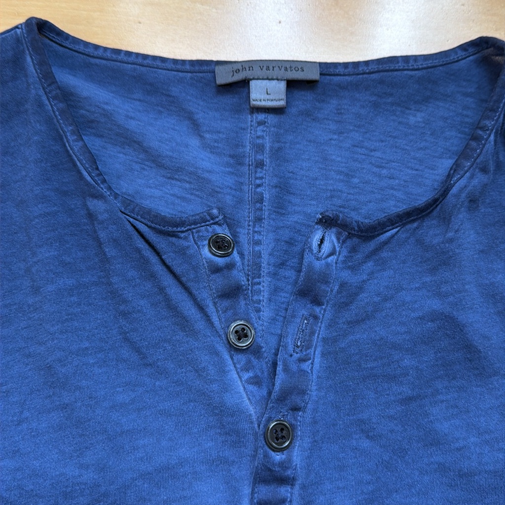 John Varvatos Long Sleeve Navy Henley